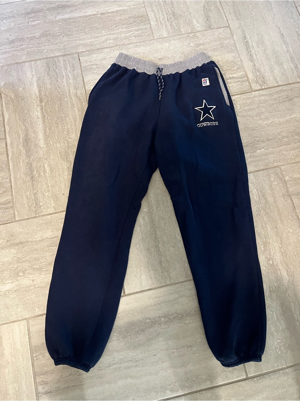 Vintage 90s The Game Navy Blue Cowboys Sweatpants with Grey Waistband